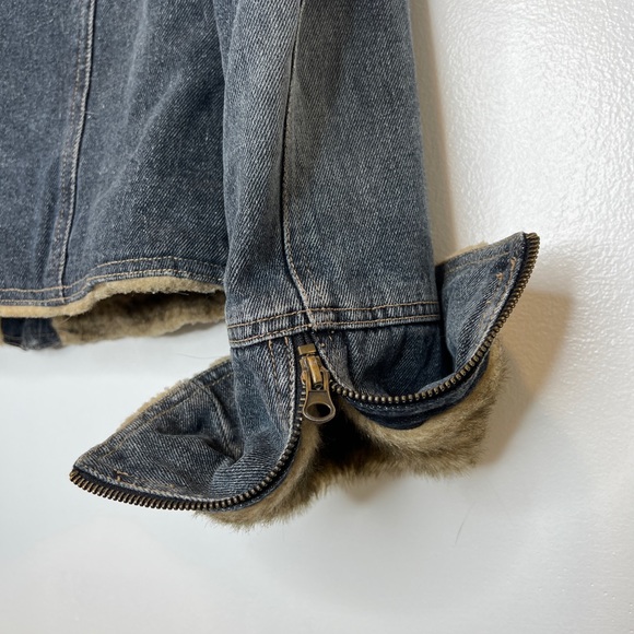Giacca 90s Style Denim Fur Jacket - Picture 5 of 6